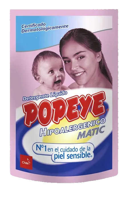 Detergente Popeye Liquido Doy Pack Hipoalergénico Bebe 800ml