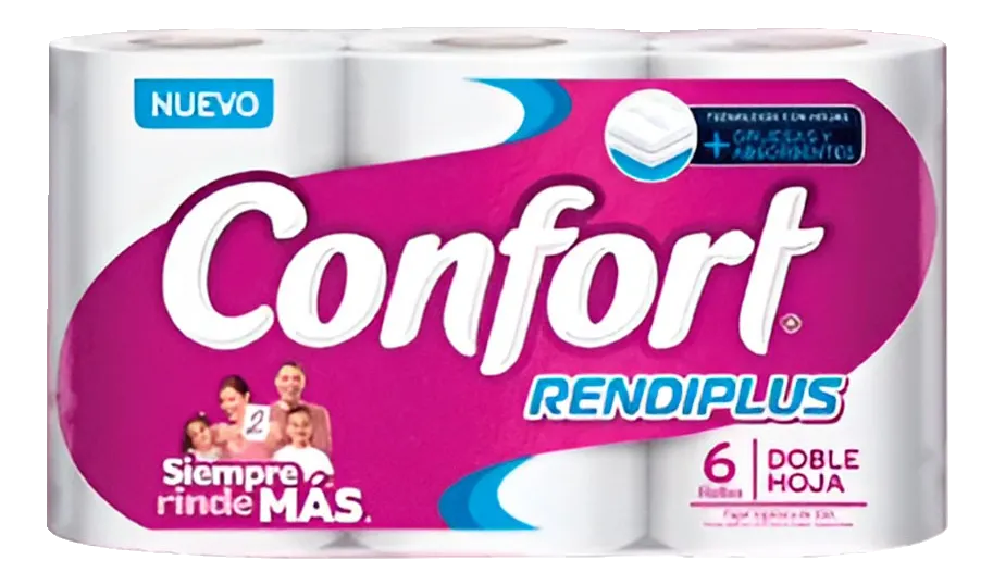 El Papel Higiénico Confort Rendiplus 6 Rollos 20 Mt