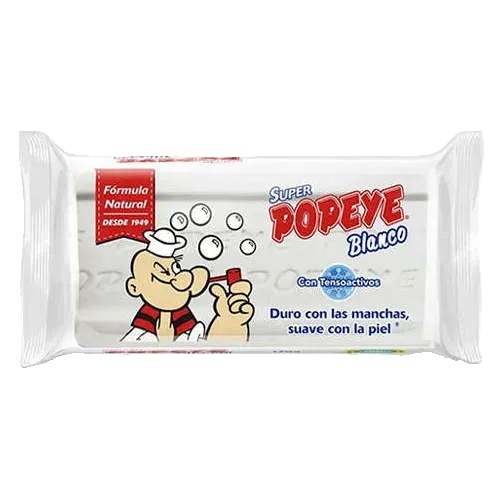 Popeye Jabón Ropa Blanca Y Color 170 Gr